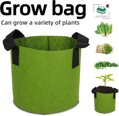 Grow Bags,Growing Pot Bags Garden Grow Bag Indoor Outdoor Fabric Aeration Plant Pot Container Flower Vegetable Pouch (Army Green,15Gallon)