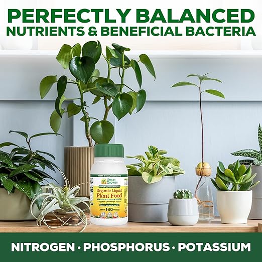 Organic Liquid Plant Food for Indoor Plants & Gardens, Natural NPK Fertilizer w/Beneficial Microbes, Rapid Results, Vegan, Best Value Super Concentrate, Smart Grower, Makes 160 Gallons (32 Fl Oz)