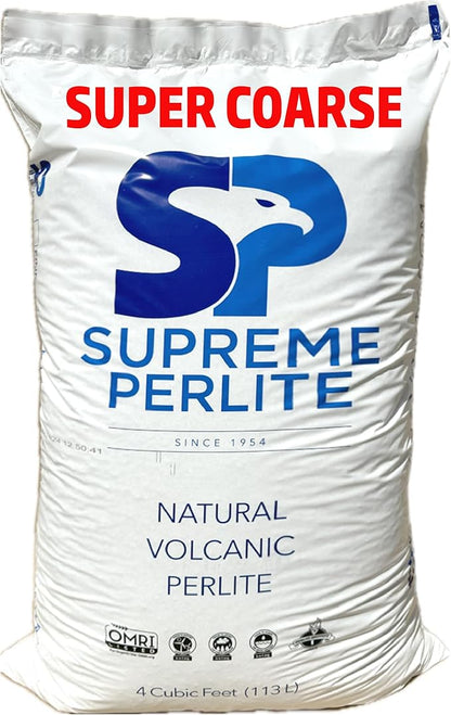 Supreme Perlite Super Coarse Horticultural Grade Expanded Perlite – 4 Cubic Foot – 113 Liters – 103 U.S. Dry Qrts – Indoor & Outdoor Use – OMRI Listed