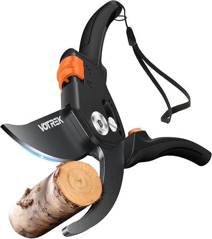 VOTREK® Pruning Shears for Gardening, [Patented Stepless Handle Opening] - Plant Scissors with Ultra-Sharp SK5 Steel for Weak Hand, Universal Fit for All Hand Sizes, Effortlessly Cuts 1-Inch Branches