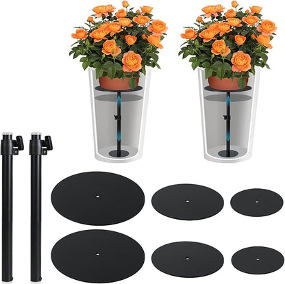 Adjustable Plant Risers for Inside Pots, 11-20" Rise Planter Insert Filler for Large Pots, Plant Lift Inserts Pot Risers for Indoor Outdoor Tall Taper Planter Container (6" 8" 10" Base Top, Set of 2)