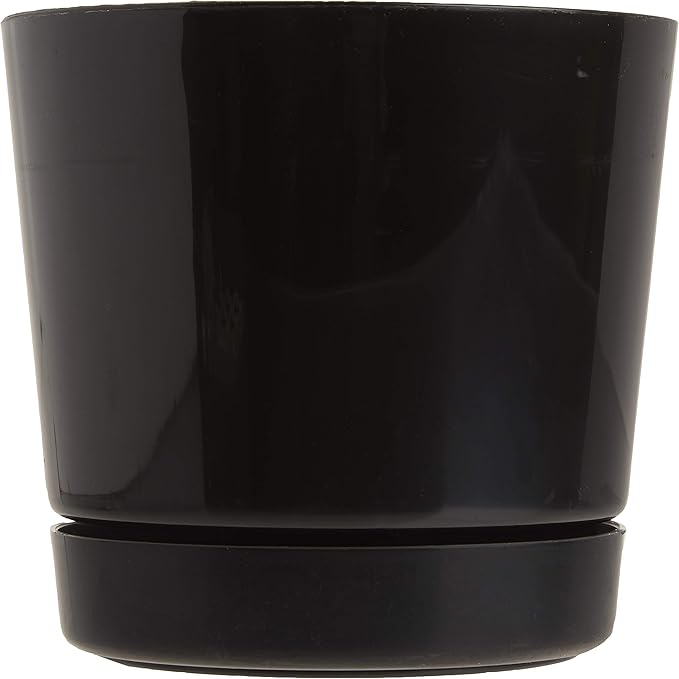 Novelty Majestic Full Depth Round Cylinder Pot, Glossy Black, 6-Inch (10068)