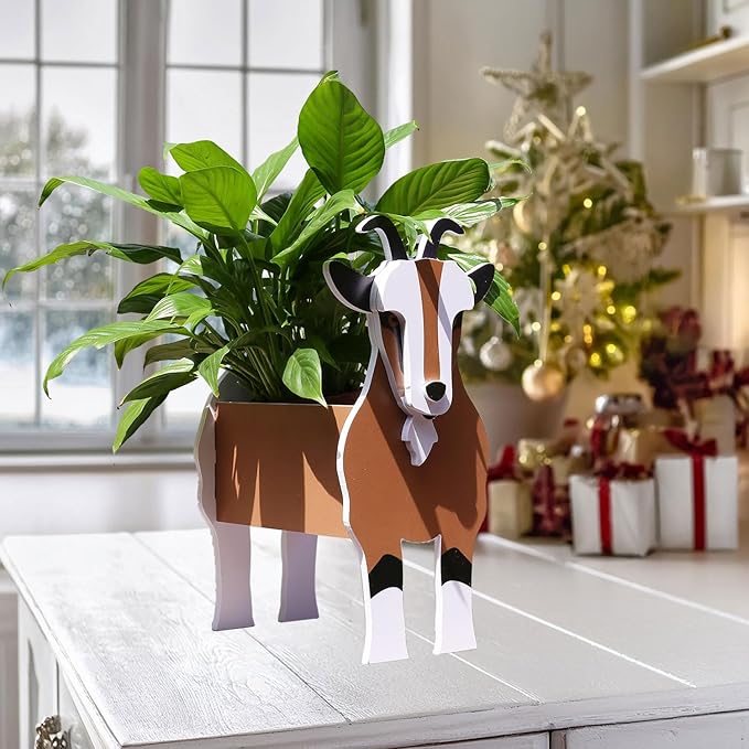 Goat Gifts: Cute Goat Flower Pots, Outdoor Garden Decor, Christmas & Birthday Gifts for Women, Office & Home Decor