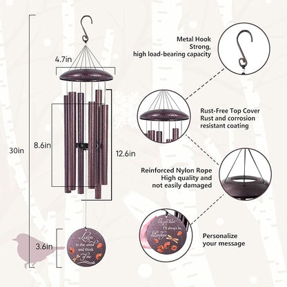 ASTARIN Dragonfly Wind Chimes for Loss of Loved One, Produced in USA Personalized Windchimes in Memory of a Loved One, Bereavement Gifts for Loss of Father Mother, 3 Size Deep Tone Wind Chime