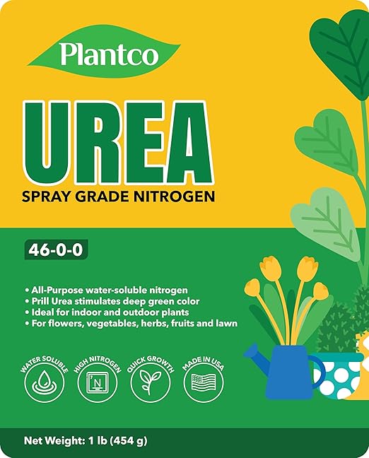 Urea Fertilizer 46-0-0 from Plantco | Spray Grade, Water-Soluble Prills Make 36 Gallons of Liquid Urea | Fast Release, Foliar Spray Urea 46-0-0 Suitable for Indoor & Outdoor Plants