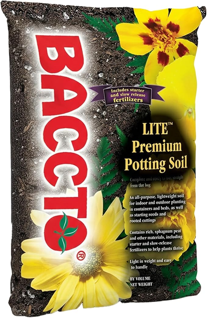Michigan Peat 1440 Baccto Lite Premium Potting Soil for Gardening, Seed Starting, Propagation, and More, 40 Quart Bag (2 Pack)