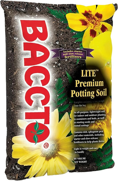 Michigan Peat 1440 Baccto Lite Premium Potting Soil for Gardening, Seed Starting, Propagation, and More, 40 Quart Bag (2 Pack)
