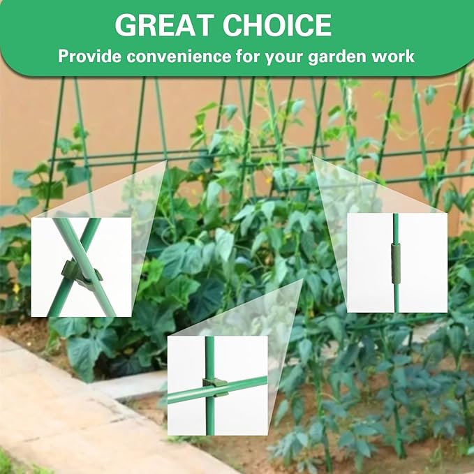 Garden Stakes 65pcs Kit, Includes 17" Fiberglass Sticks 20pcs and 45pcs Accessories for DIY 4ft, 5ft, 6ft, 7ft Stakes for Fruit, Tomato, Vegetable, Indoor & Outdoor Gardening Supplies