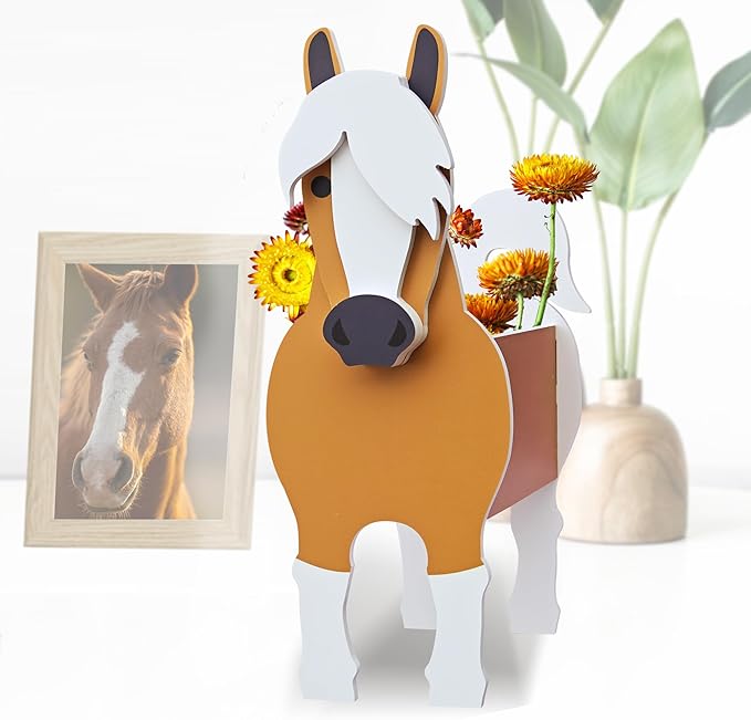 Horse Planter, Cute Animal Shape Flower Planters, Plant Pots for Indoor/Outdoor Garden Decor, Unique Gifts/Souvenirs for Pet Lovers
