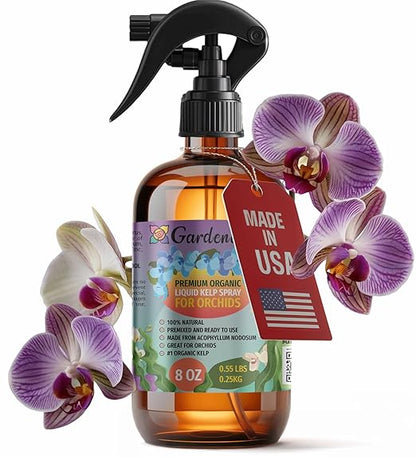 GARDENERA Professional Organic Liquid Kelp Spray for Orchid Plants - 8 oz - Ready-to-Use Fully Organic Seaweed & Kelp Fertilizer Mist