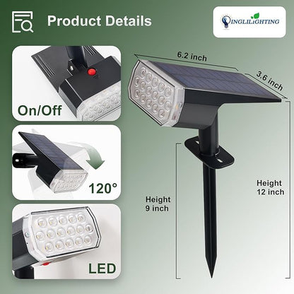 DINGLILIGHTING Solar Lights Outdoor Waterproof: IP65 Led Spot Light Decorations for Garden - Multicolor RGB Solar Powered for Yard - Dust to Dawn Uplighting Landscape Pathway Drive Patios 6PC