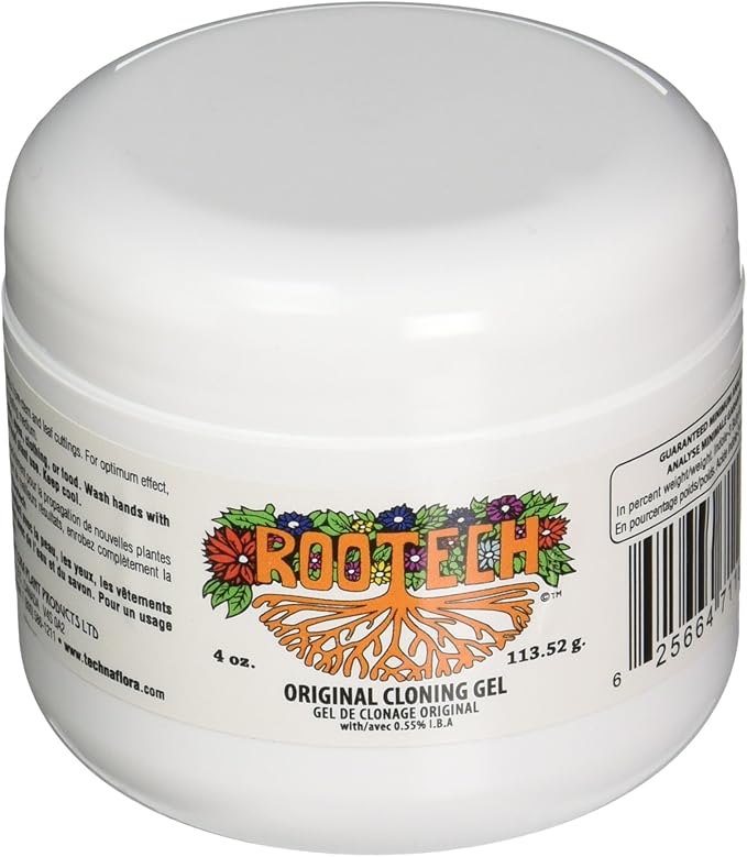 Technaflora Rootech Cloning Gel | Rooting Hormone for Plant Cuttings and Clones | Promotes Root Initiation and Rapid Root Development for All Plant Types | High-Potency 0.55% IBA Gel | 4 Ounce