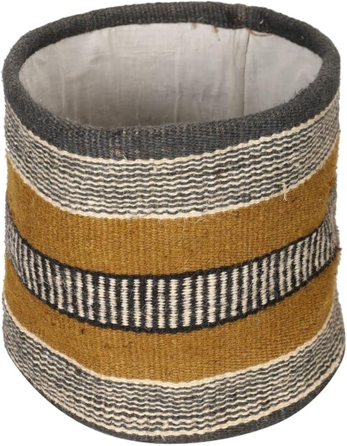 Jute Planter Basket Woven Basket for 8" Flower Pot Indoor Planters, 10” x 10” Storage Organizer Basket Rustic Home Decor, Boho Storage Earth-Friendly Planter (10x10 Inches, Black Diamond 25)