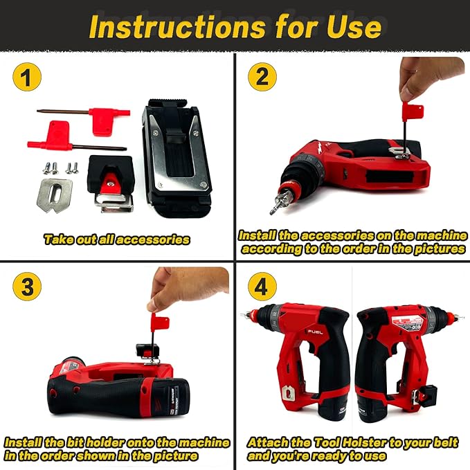 [MAGG HEVI] Tool Holster Compatible with Milwaukee M12 New Generation Tools,Gravity Locking Clip-On Tool Belt Holder for Drills, Driver, Impacts,Multi-Tool and More on Your Belt