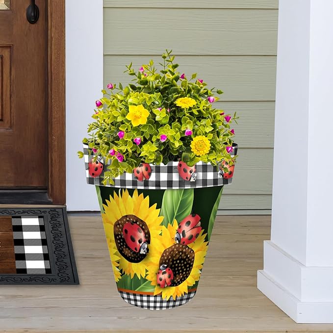 Briarwood Lane Ladybugs and Sunflowers Large Planter