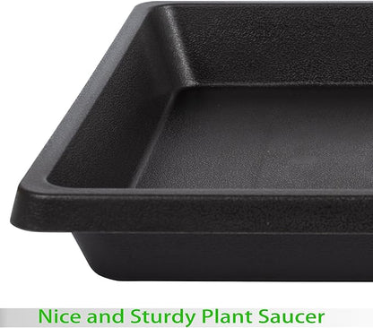 Square Plant Saucer 6 Inch 4 Pack 8 10 12 14 16 18 20 inch Plant Drip Trays, Plant Trays for Pots, Plant Saucers for Indoors and Outdoors, Durable No Holes, Water Catcher Tray for Flower pots