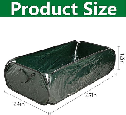 EBaokuup 47 x 24 x 12 Inch PE Pop-up Rectangular Planting Bag, Wire Support Rectangle Plant Growing Bag, UV Protected Rectangular Planter Bed for Garden Vegetable Flowers Fruit