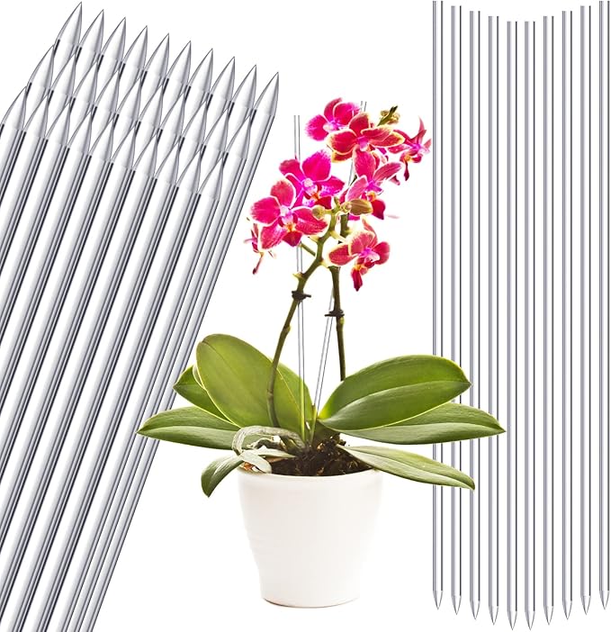 Chunful 30 Pcs 15.6 Inch Acrylic Plant Stakes Garden Sticks Clear Orchid Stakes Plant Sticks for Potted Support Tomatoes Flowers Grow Upright