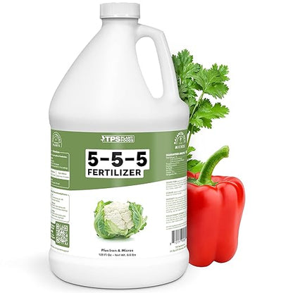 5-5-5 Fertilizer for Plants, Great for Vegetables, Flowers, and Shrubs, Liquid Plant Fertilizer by TPS Plant Foods, 1 Gallon (128oz)