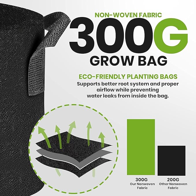 Gardenera Premium 100-Pack - 1 Gallon Grow Bags - Heavy Duty Nonwoven Fabric Pots with Handles for Plants, Perfect for Indoor and Outdoor Gardening