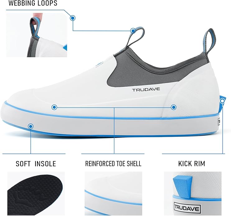 Trudave Deck Shoes for Men, Waterproof Fishing Shoe Anti-Slip Ankle Rain Shoe for Men, Yard Garden Shoes for Farming & Outdoor Work