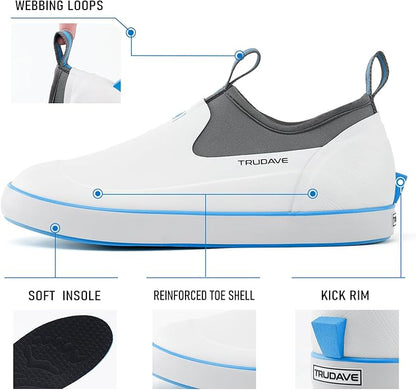 Trudave Deck Shoes for Men, Waterproof Fishing Shoe Anti-Slip Ankle Rain Shoe for Men, Yard Garden Shoes for Farming & Outdoor Work