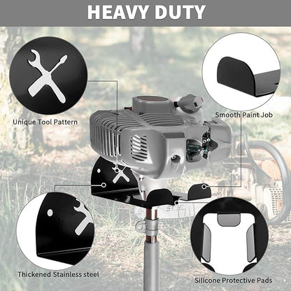 Upgraded Trimmer Rack Wall Mount - 8" Heavy Duty Weed Eater Hanger for Garage Wall Bracket, Garden Power Tool Holder Organizer Hooks for Grass Trimmer, Hedge Trimmer, Leaf Blower and Chainsaw, Black4