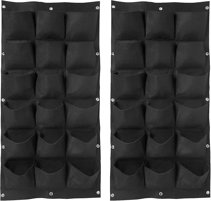 ZOENHOU 2 Pack Total 36 Roomy Pockets Vertical Garden Planter, Wall-Hanging Flower Pot Bags, Felt Wall Mount Balcony Planter Pouch for Herbs, Succulent, Flowers and Vegetables