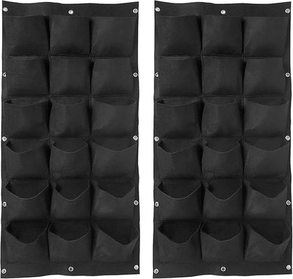 ZOENHOU 2 Pack Total 36 Roomy Pockets Vertical Garden Planter, Wall-Hanging Flower Pot Bags, Felt Wall Mount Balcony Planter Pouch for Herbs, Succulent, Flowers and Vegetables