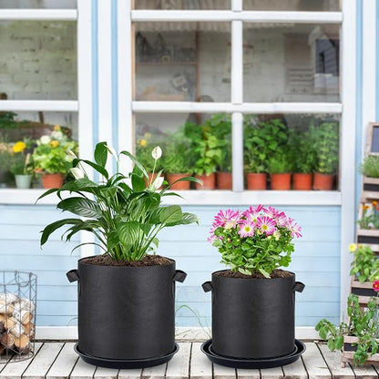4 Pack 14'' Self-Watering Fabric Pot Base - Auto-Irrigation System Plant Saucer for 5 Gallon Fabric Pot, Auto Watering Plant Water Tray Self Watering System for Indoor Greenhouse Grow Tent Garden