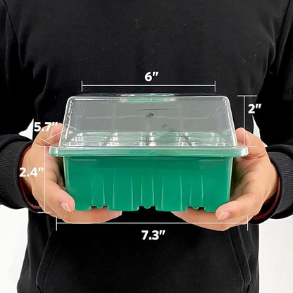 NAMOTEK Plant Heat Mat with 5 Set Seed Starter Tray & Humidity Domes, 60 Cell Trays Germination Station Cloning Kit