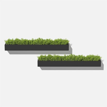 Veradek Forma Series Trough Hanging Planter - Rectangular Planter for Window Sill/Wall Decor | Made from Plastic-Stone Material | Modern Décor for Succulents, Indoor Small Plants