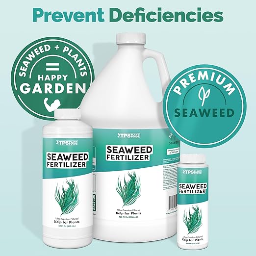 TPS NUTRIENTS Seaweed Fertilizer for Plants, Premium Organic Liquid Kelp for Gardening, Concentrated Liquid Plant Food 128 oz (1 Gallon)