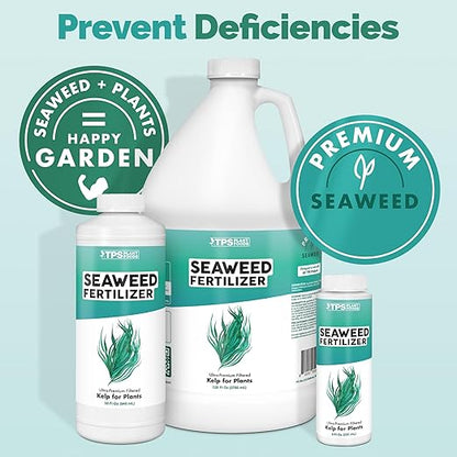 TPS NUTRIENTS Seaweed Fertilizer for Plants, Premium Organic Liquid Kelp for Gardening, Concentrated Liquid Plant Food 128 oz (1 Gallon)