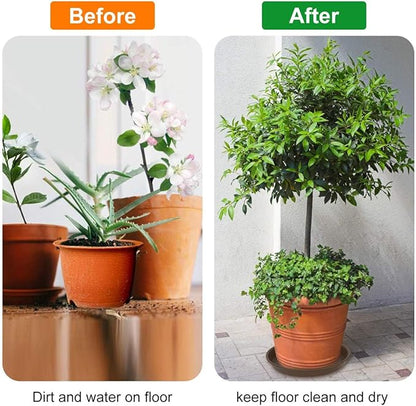 Plant Saucer 10 inch, Heavy Large Planter Durable Thicker Plastic Plant Trays for Indoors and Outdoor, Plant Saucer Drip Trays,Brown(10" - 3 Pack)
