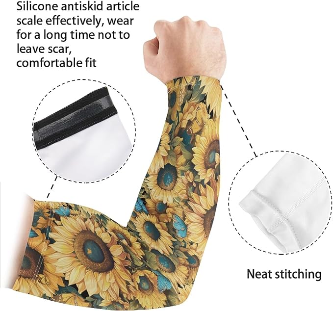 Binienty Unisex Arm Sleeves for Driving, Golf, Cycling, Sports, UV Protector Cooling Arm Sleeves Cover