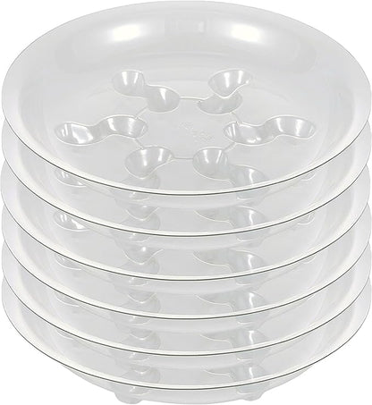 6 Pack Heavy Duty Clear Plastic Plant Saucer Sturdy Pot Tray Plant Drip Trays Drip Trays for pots,Plant Water Catcher Tray,Plant Pot Saucers (8 INCH)