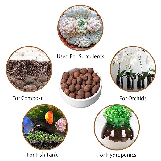 Leca Expanded Clay Pebbles 5LBS Grow Media for Indoor Plants Hydroponic Growing Gardening System Supplies …