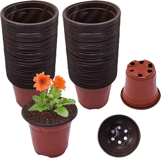 100 Pcs Nursery Seedlings Pots - 3.5 Inches Seed Starting Pot Flower Plant Container for Succulents, Seedlings, Cuttings, Transplanting