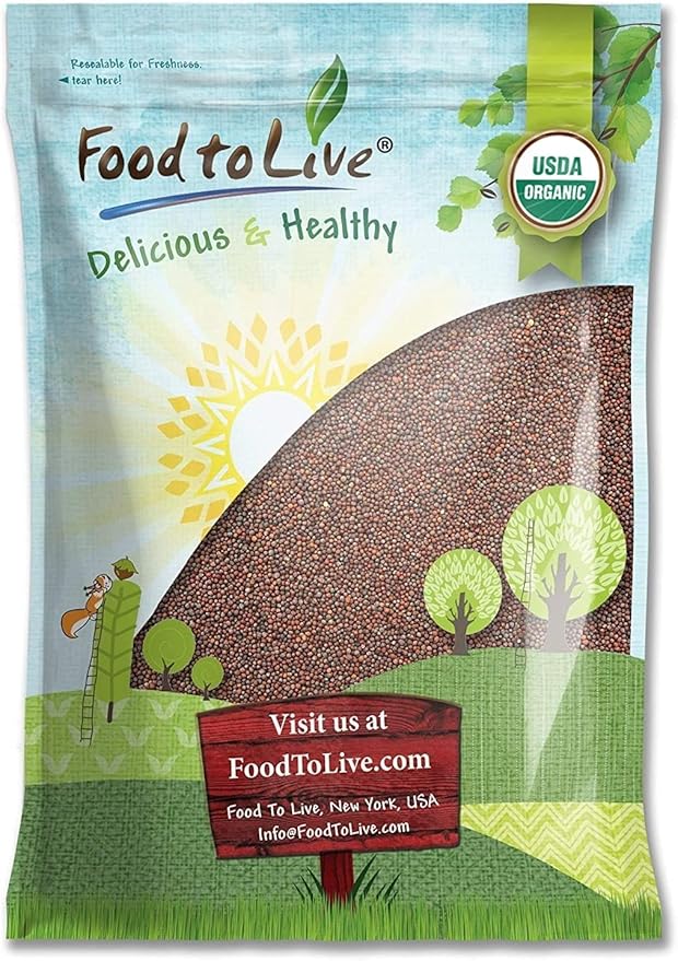 Food to Live Organic Broccoli Seeds for Sprouting, 8 Pounds – Non-GMO, Vegan, Kosher, Sirtfood, Bulk. Rich in Sulforaphane, Vitamin C. Grow Sprouts, Microgreens for Salads, and Sandwiches