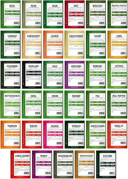 Gardeners Seed Vault Kit - 70 Varieties of Vegetable and Herb Seeds for Your Garden | Non-GMO Heirloom Seeds for Planting, Prepping, Survival, Indoor Outdoor Gardening, Containers, Raised Beds