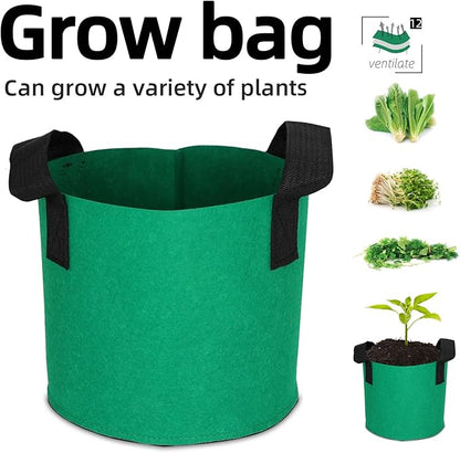 Grow Bags,Growing Pot Bags Garden Grow Bag Indoor Outdoor Fabric Aeration Plant Pot Container Flower Vegetable Pouch (Dark Green,12Gallon)