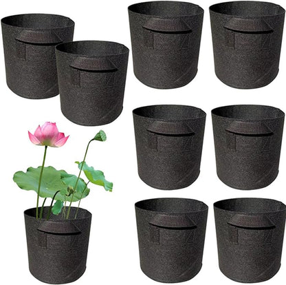 8Pack Lily Plant Pots for Pond, Thickened Nonwoven Plant Fabric Pots with Handles, Durable Breathe Reusable Fabric Plant Bags for Aquatic Plants, Potato, Carrot, Onion, Flower