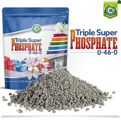 Triple Super Phosphate 0-46-0 Fertilizer Made in USA - TSP Phosphorus Plant Food for Indoor/Outdoor Plants, Flower Gardens, Fruit and Vegetable Gardens, Holistic Herbs, Trees and More!