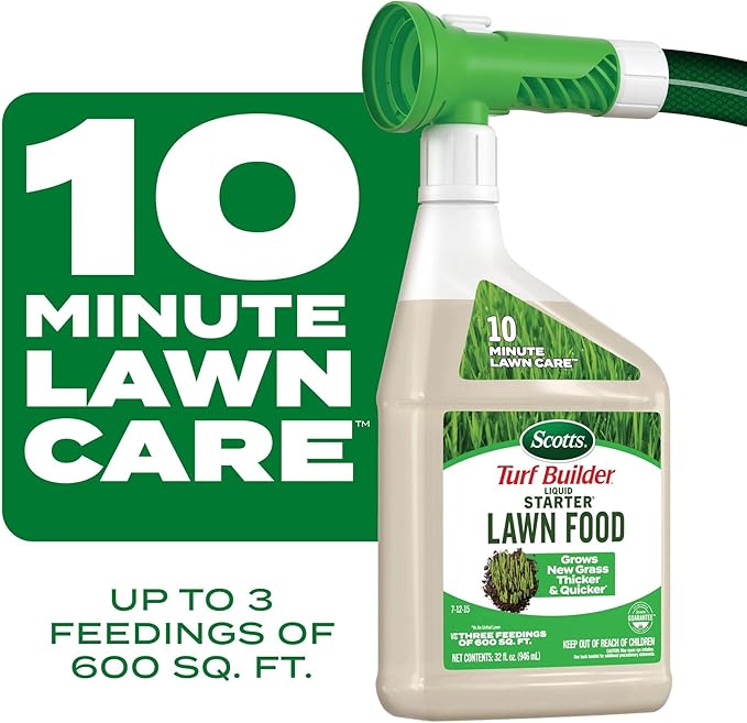 Scotts Turf Builder Liquid Starter Lawn Food, Lawn Fertilizer for New Grass, 7-12-15, 32 fl. oz.