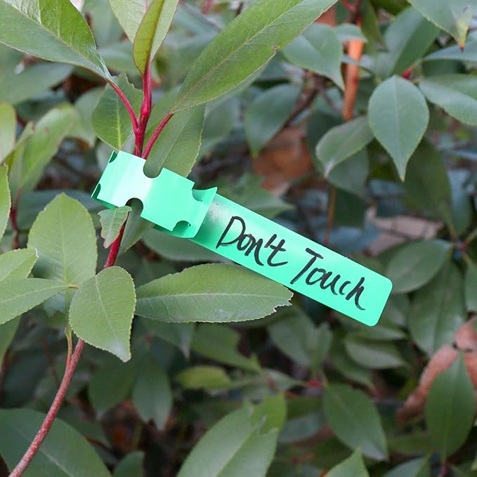200 Pcs Plant Labels Tags, Plastic Markers Tree Tags for Outdoor, Waterproof Warp Around Hanging Name Tags for Nursery Garden (Green)