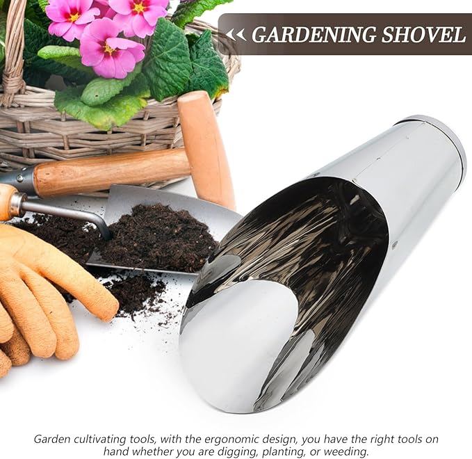 YARNOW Stainless Steel Bucket Shovel Soil Shovels Indoor Plants Spade Shovel Cup Mini Potting Scoop Garden Trowel Garden Soil Scooper Tools Scoops for Halloween Grow Flowers