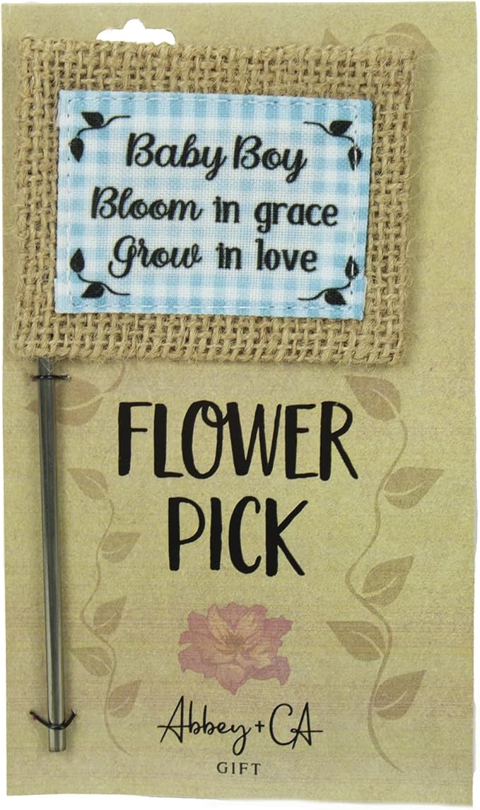 Abbey & CA Gift Baby Boy Flower Pick Flag