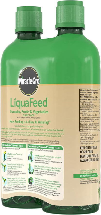 Scotts LiquaFeed Tomato, Fruits & Vegetables Plant Food Refills, Plant Fertilizer, 16 fl. oz., 2 Bottles/Pack (6-Pack)