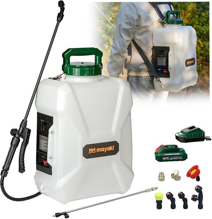 3Gallon Lawn Garden Sprayer Compatible with Makita 18V Battery, Backpack Pump Sprayer w/ 2.0Ah Battery, Translucent Water Tank, Adjustable Pressure, for Spraying Plants, Watering, Weeds, Cleaning